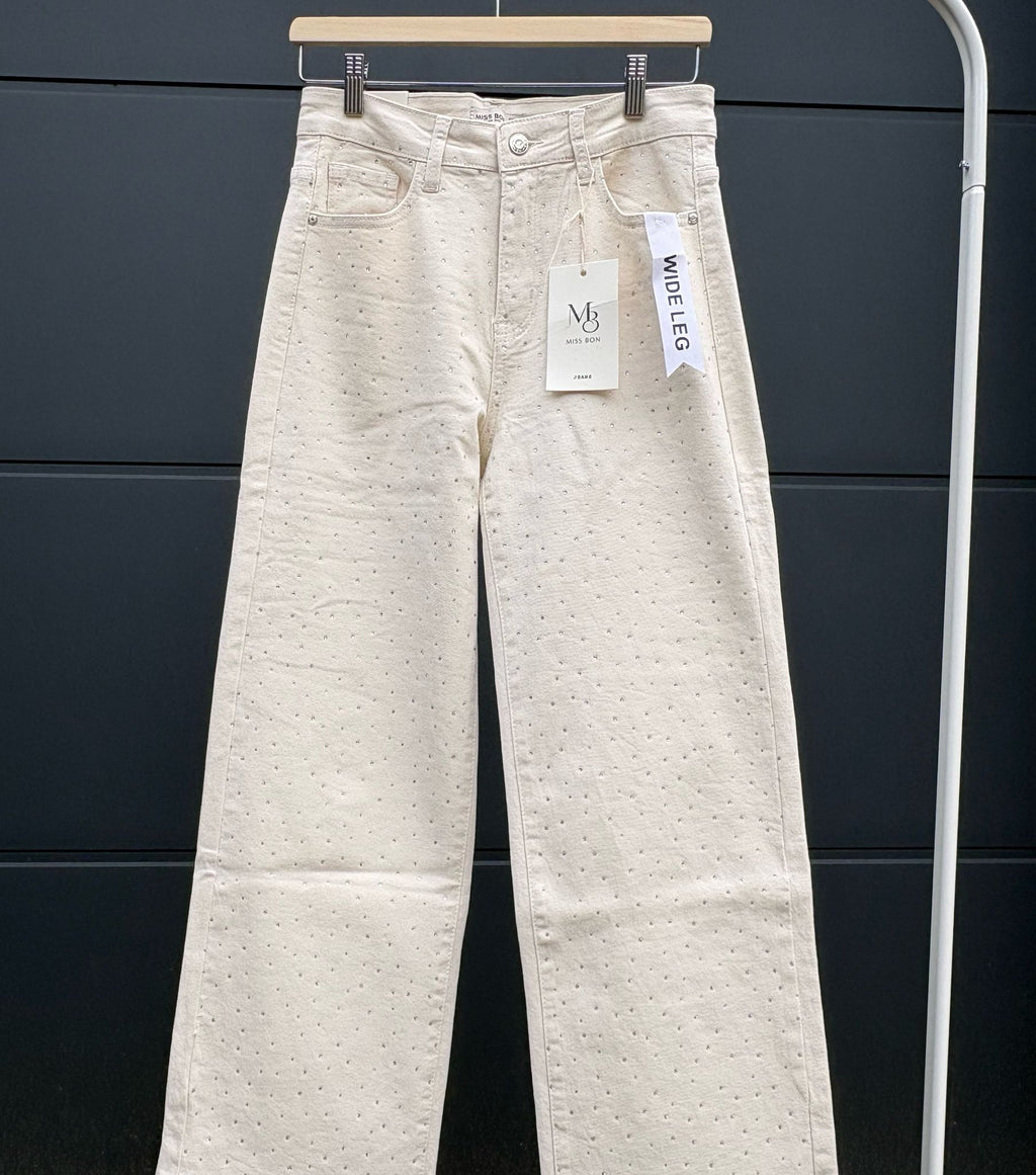 Wide Leg Glitter Jeans