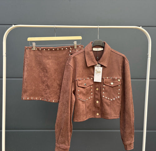 Ambika - Bruin Jasje Met Studs