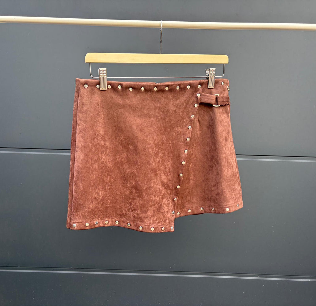 Ambika - Bruin Broekrokje Met Studs