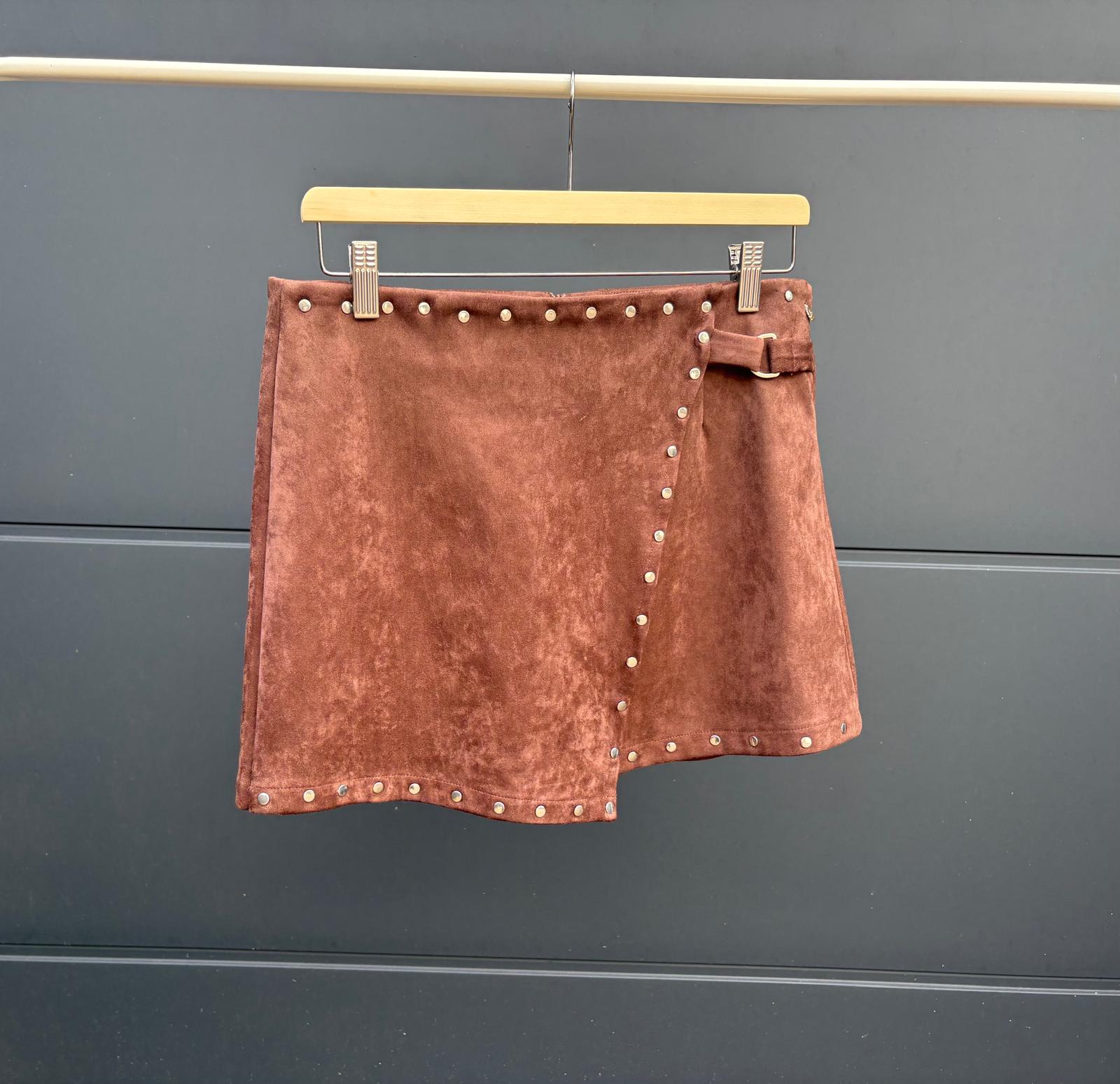 Ambika - Bruin Broekrokje Met Studs