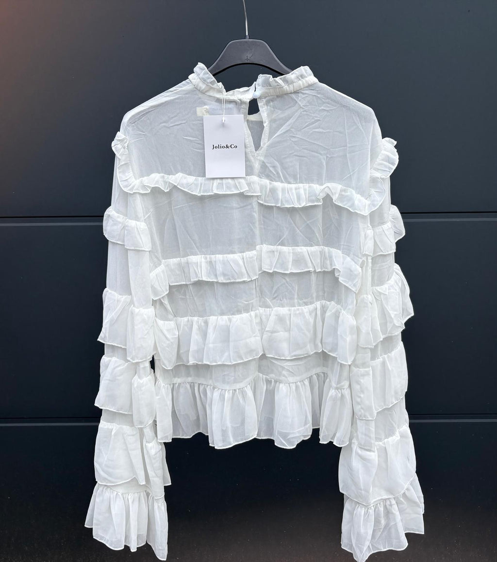 White Flared Blouse