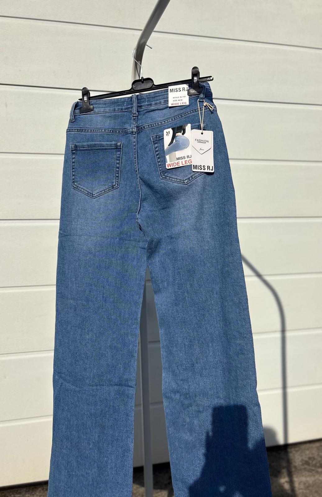 Wide Leg Jeans - Blauw