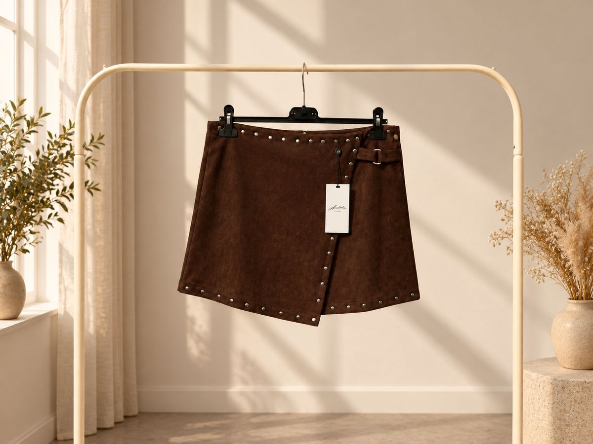 Studded Skort – Chocolate