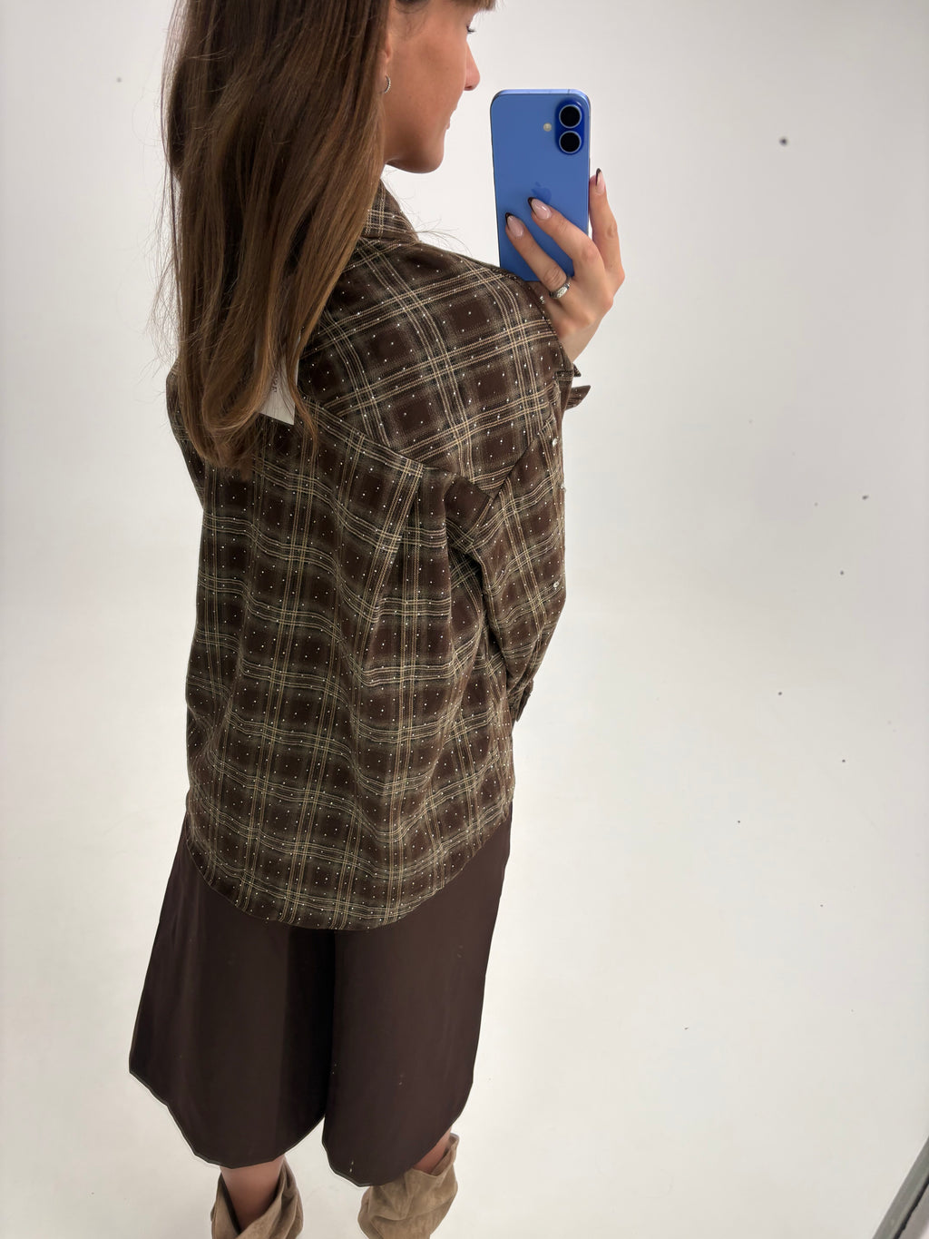 Houthakkers blouse met glitters