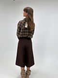 Chocoladebruine short met wijde pijpen