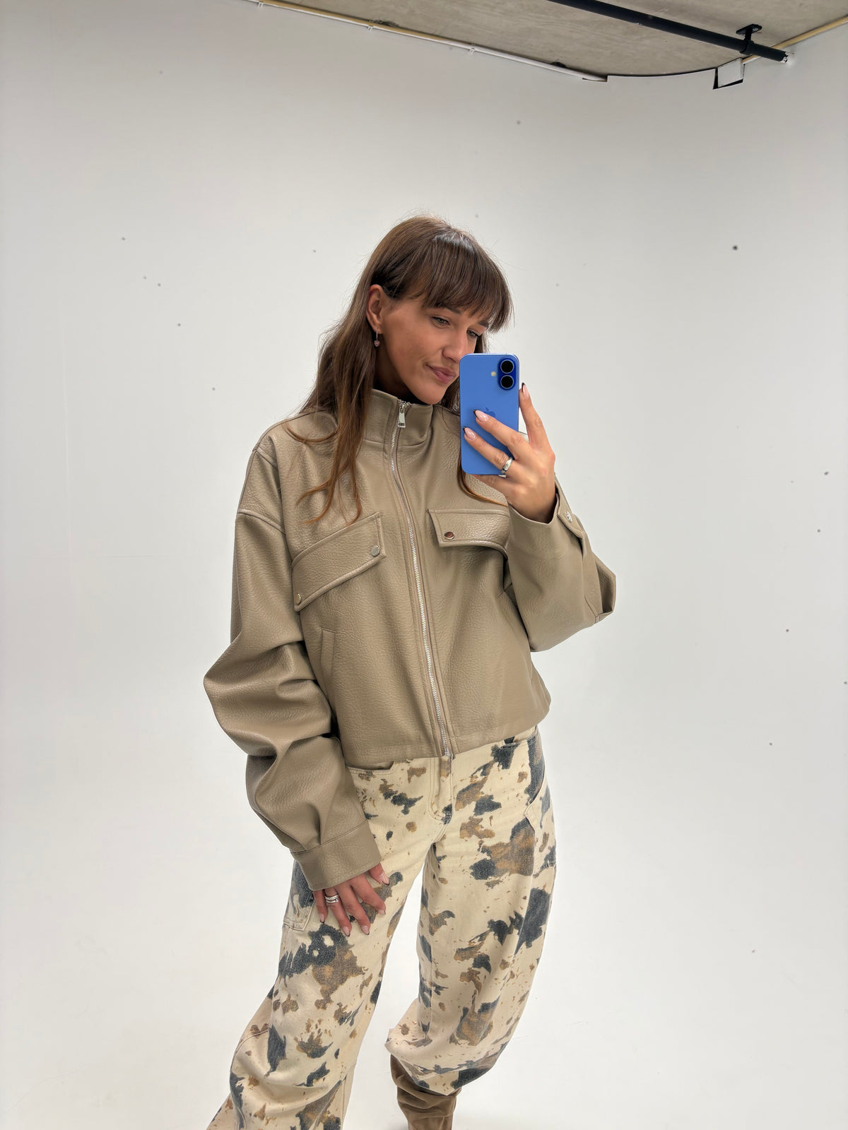 Leather-Look oversized jack